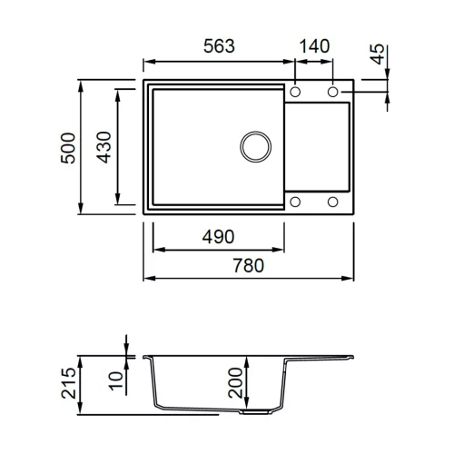 ELLECI - Gránit mosogatótálca Easy 310 G39