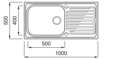 ELLECI - Mosogatótálca Sky 480 DX inox medence jobb oldalt