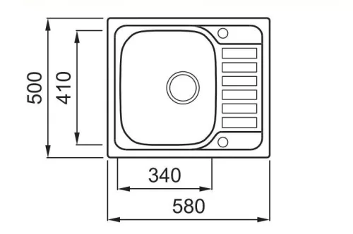 ELLECI - Mosogatótálca Sky 125 DX inox medence jobb oldalt