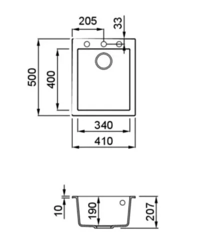 ELLECI - Mosogatótálca Quadra 100 K86 Black