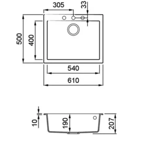 ELLECI - Mosogatótálca Quadra 110 K86 Black