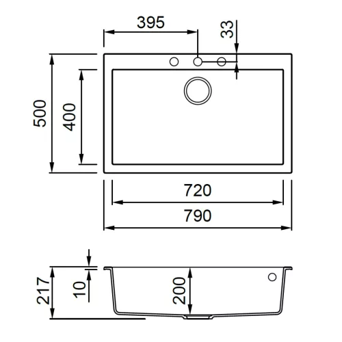 Elleci OUTLET - Mosogatótálca Quadra 130 K87 Cocoa