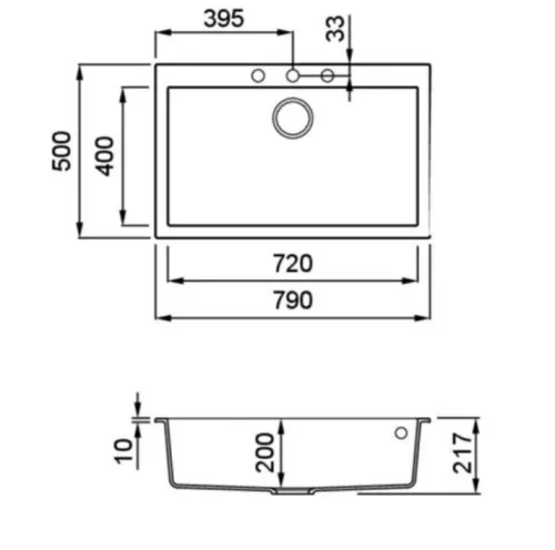 ELLECI - Mosogatótálca Quadra 130 K99 Concrete