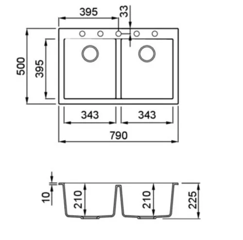 ELLECI - Mosogatótálca Quadra 350 K87 Cocoa