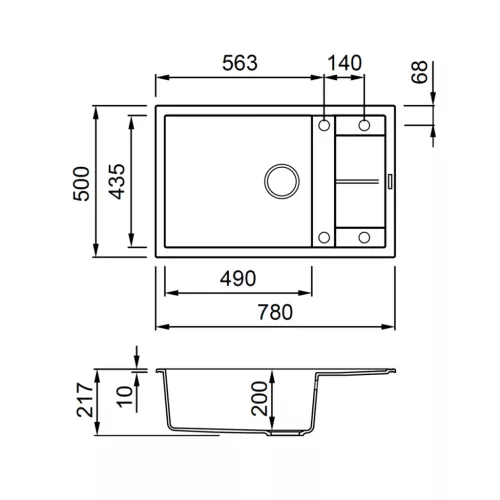 ELLECI - Mosogatótálca Unico 310 K88 Cloud