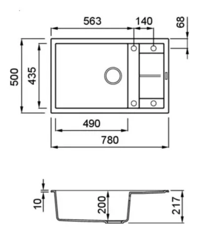 ELLECI- Mosogatótálca Unico 310 K99 Concrete