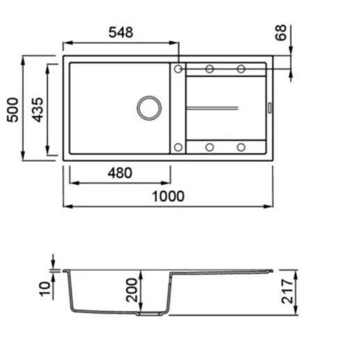 ELLECI - Mosogatótálca Unico 480 AUTOMATA K96 White - Kifutó termék!