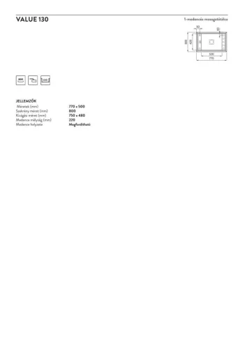 ELLECI - Mosogatótálca Value 130 K95 Champagne - Kifutó termék!