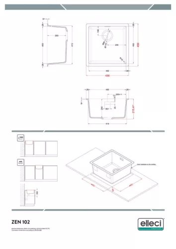ELLECI - Mosogatótálca Zen 102 K86 Black