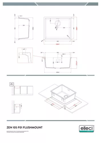 ELLECI - Mosogatótálca Zen-F 105 K86 Black