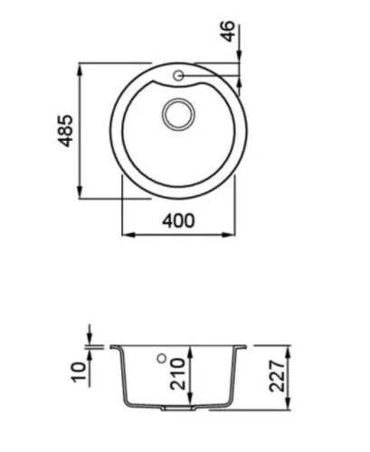 ELLECI - Gránit mosogatótálca Ego ROUND M79 Aluminium