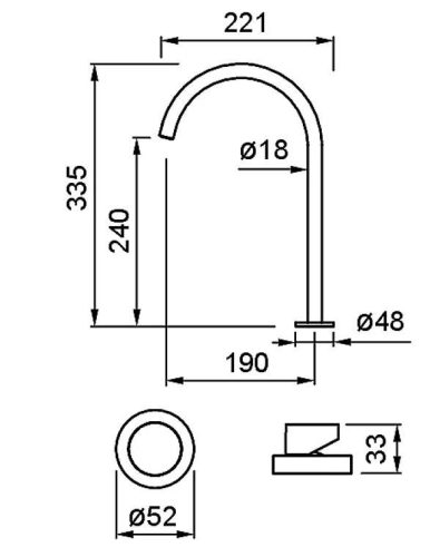 ELLECI - Csaptelep Swan fekete
