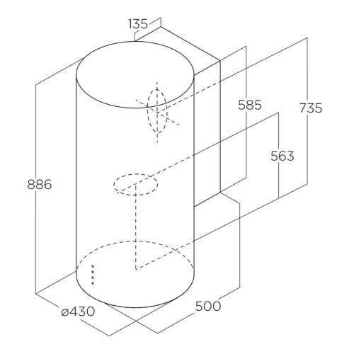 ELICA - Páraelszívó TUBE PRO BL MAT/A/43 + CATA mikro MW-5120 DG