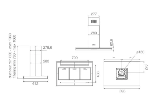 Elica - Páraelszívó ADÉLE IS IXBL/A/90 PRF0199703