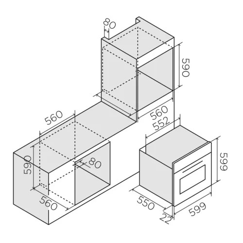 ELICA - Beépíthető sütő VIRTUS MULTI 60 TFT PYRO BL + Ajándék Pizzaszett