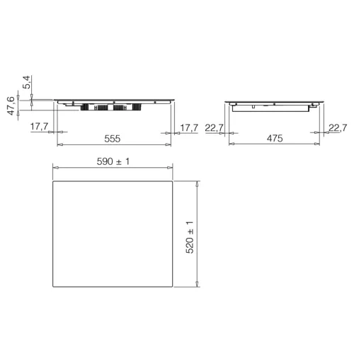 ELICA - Beépíthető indukciós főzőlap RATIO CONNEX 604 PLUS BL + CATA Edényszett PROFESSIONAL - A készlet erejéig rendelhető!