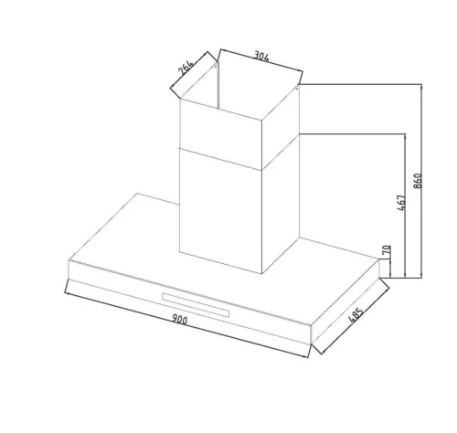 Davoline - Páraelszívó RAVEN PRO BLACK 90 cm fekete