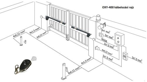 B-400 Szárnyaskapu kétszárnyú kapunyitó szett