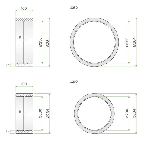 EPS-P BB cső/idomkapcsoló 160-as EPS rendszerhez, átmérő 200 mm / 234 mm 