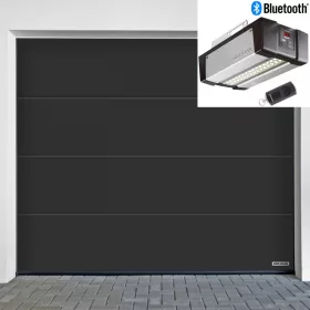   Hörmann szekcionált garázskapu 2500x2250 mm antracit CH7016, Supramatic E meghajtással, Planar "L" bordás Z sínvezetéssel