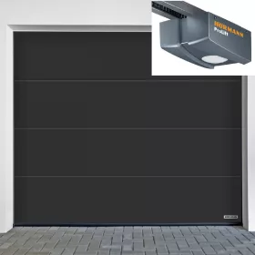   Hörmann szekcionált garázskapu Prolift meghajtassal 2500x2250 mm, Planar antracit CH7016, "L" bordás, Z sínvezetés