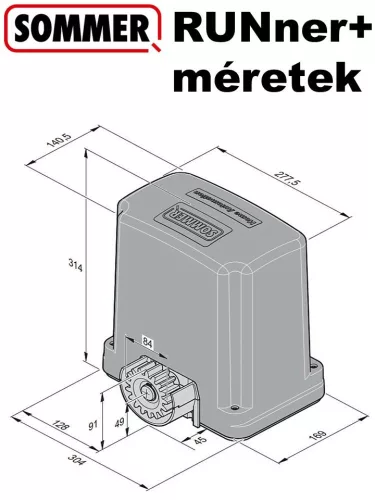 SOMMER Runner+ úszókapu, tolókapu kapunyitó szett