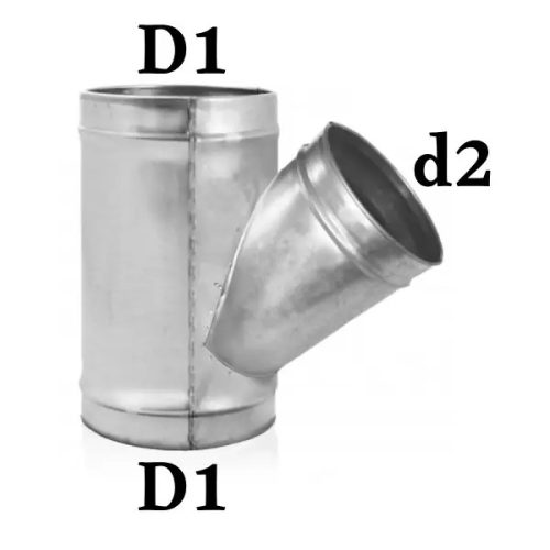 45 fokos T-idom gumi nélkül 150-100 mm horganyzott