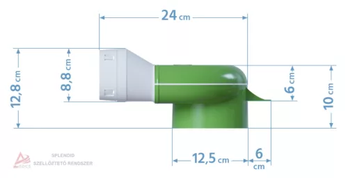 Műanyag légszelep fogadó Ø123 mm csőcsatlakozó hosszabító szellőztető, légtechnika