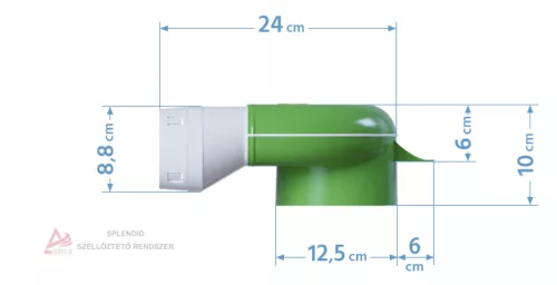 Műanyag légszelep fogadó közvetlen csatlakoztatáshoz Ø125 mm szellőztető, légtechnika