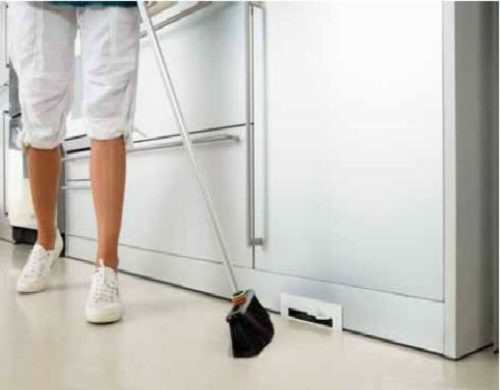 központi porszívó Szemétlapát adapter bútorba építhető Fehér