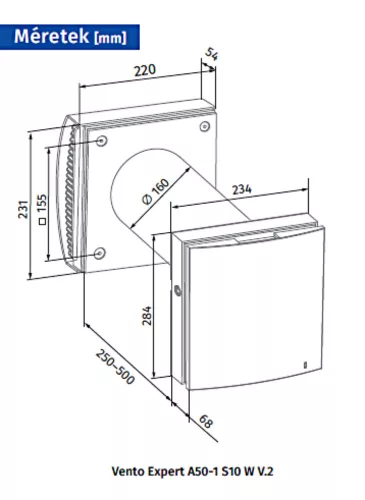 Egyhelyiséges szellőztető, légtechnika légkezelő VENTS Vento Expert A50
