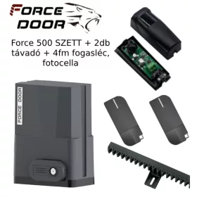   Force 500 tolókapu, úszókapu, kapunyitó szett + 2db távirányító + 4fm fogasléc + fotocella